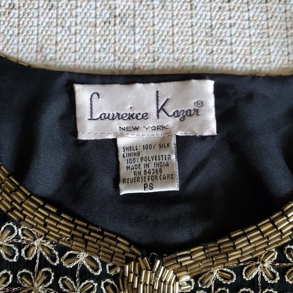 Vtg Laurence Kazar beaded silk party jacket PS - Picture 11 of 13